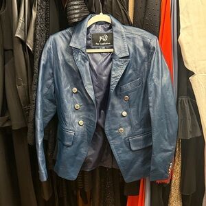 New Look Women's Blue Blazer with Gold Buttons